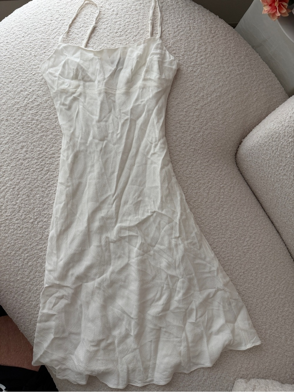 Sunday Best White Crepe Cami Mini Slip Dress